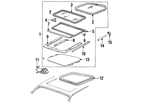 1995 Cadillac Fleetwood Weatherstrip Diagram for 12393333