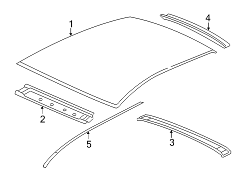 2005 Chevy Cobalt Roof & Components, Exterior Trim Diagram