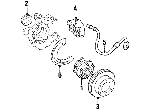 1990 GMC C2500 Front Brakes Diagram