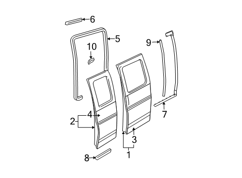 2017 Chevy Express 2500 Side Loading Door - Door & Components Diagram