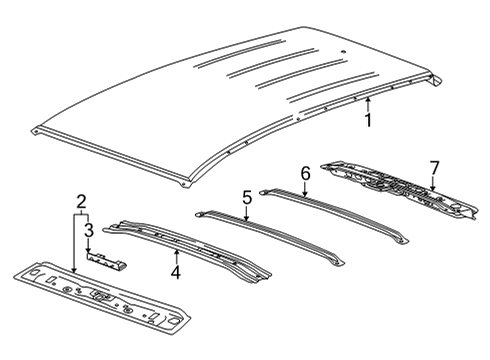 2024 Chevy Trailblazer Roof & Components Diagram
