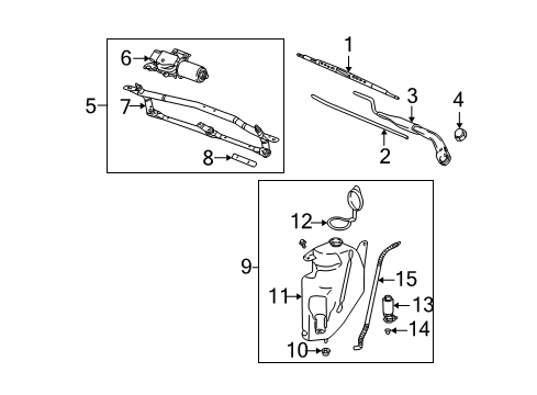 2002 Saturn Vue Windshield - Wiper & Washer Components Diagram