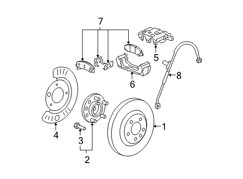 2006 Buick Lucerne Brake Components Diagram