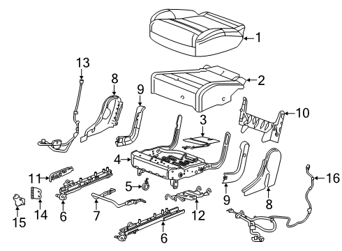 2024 Cadillac XT6 Second Row Seats Diagram