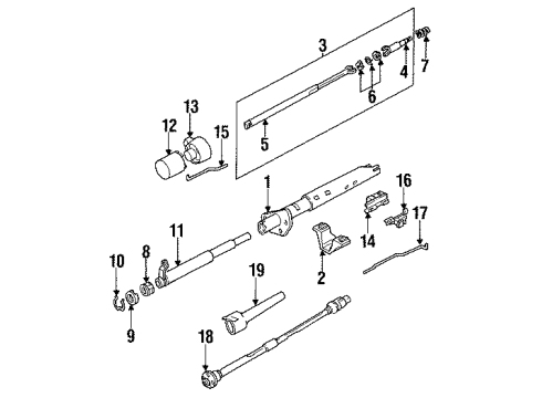 1992 Oldsmobile Bravada Steering Column, Steering Wheel Diagram 1 - Thumbnail