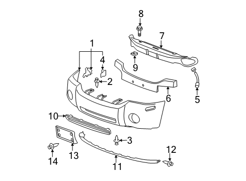 2006 GMC Envoy XL Front Bumper Diagram