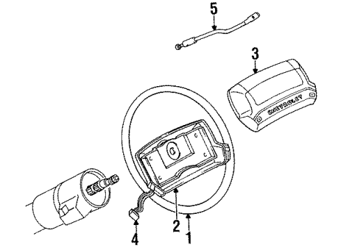 1991 Chevy Caprice Steering Column, Steering Wheel Diagram 6 - Thumbnail