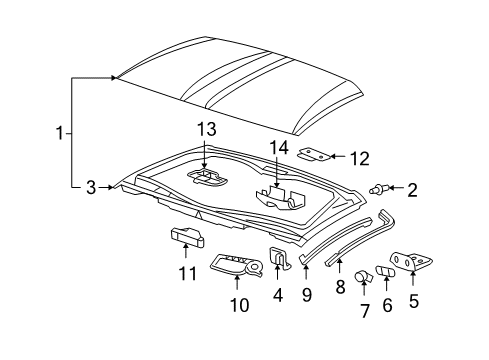 2008 Chevy Corvette Top & Components Diagram