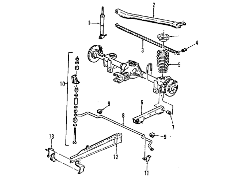 2001 Pontiac Firebird Rear Axle Shaft, Lower Control Arm, Stabilizer Bar, Torque Arm, Suspension Components Diagram