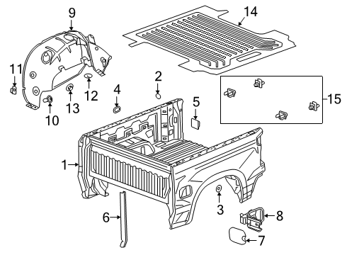 2022 GMC Sierra 1500 Pick Up Box Diagram