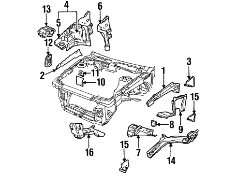 1994 Buick Skylark Rail Extension, Front Passenger Side Diagram for 22655138