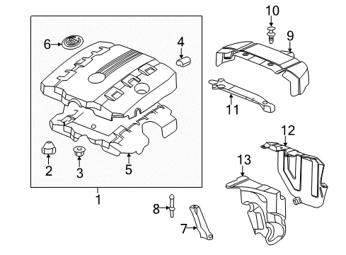 2008 Cadillac CTS Engine Appearance Cover Diagram