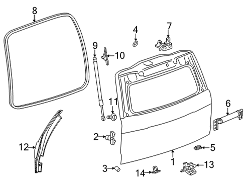 2022 GMC Yukon Gate & Hardware Diagram