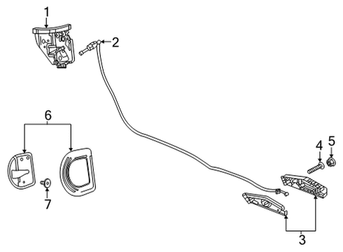 2021 Chevy Corvette Lock, Driver Side Diagram for 13540955