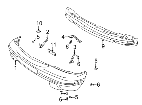 2004 Chevy Tracker Front Bumper Diagram