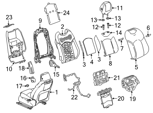 2019 Cadillac CT6 Seat Back Pad, Front Diagram for 84107582