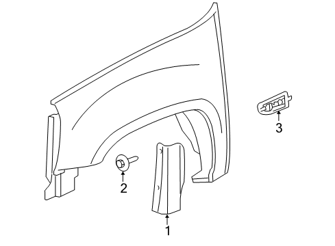 2012 Cadillac Escalade Exterior Trim - Fender Diagram