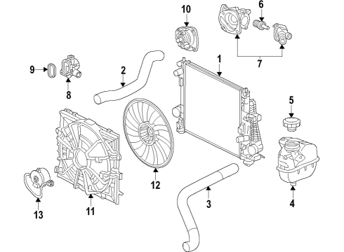 2022 Cadillac CT5 Cooling System, Radiator, Water Pump, Cooling Fan Diagram