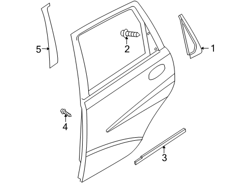 2010 Chevy Aveo5 Exterior Trim - Rear Door Diagram
