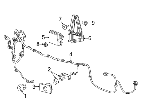 2017 GMC Acadia Front Bumper Diagram