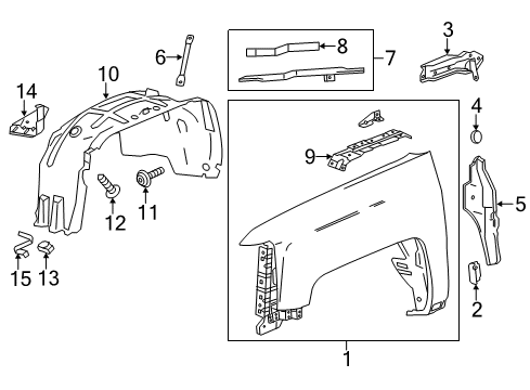 2015 GMC Sierra 1500 Fender & Components Diagram