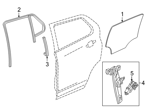2018 GMC Terrain Fixed Glass, Rear Driver Side Diagram for 84359414