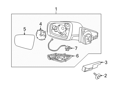 2012 Buick LaCrosse Outside Mirrors Diagram