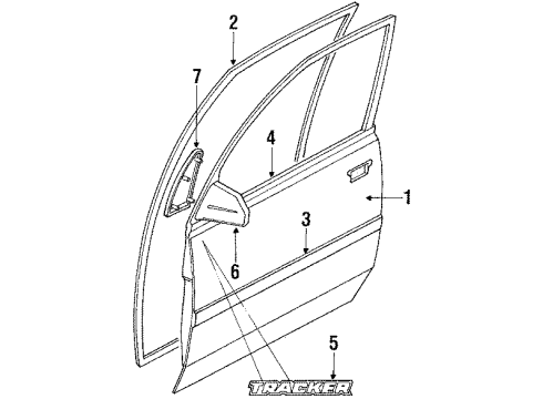 1998 Chevy Tracker Cover, Rear Passenger Side Diagram for 30002511