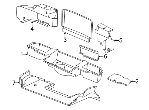 1999 Chevy Corvette Interior Trim - Rear Body Diagram