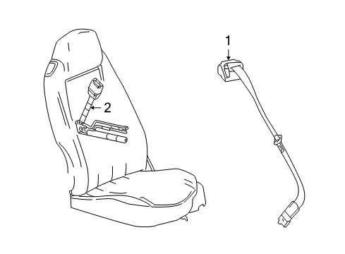 2008 Cadillac XLR Seat Belt Diagram