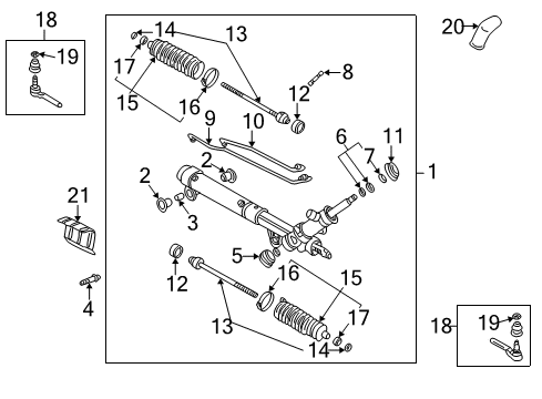 2002 Pontiac Aztek P/S Pump & Hoses, Steering Gear & Linkage Diagram