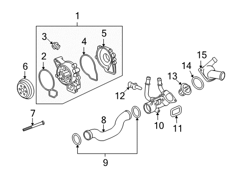 2007 Saturn Sky Cooling System, Radiator, Water Pump, Cooling Fan Diagram 1 - Thumbnail