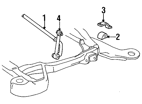1998 Cadillac DeVille Stabilizer Bar & Components - Front Diagram