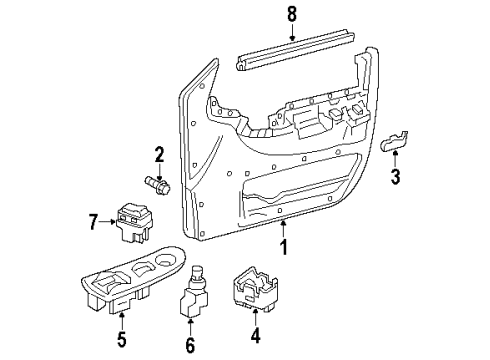 2000 Oldsmobile Silhouette Interior Trim - Front Door Diagram