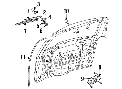 2000 Oldsmobile Silhouette Lift Gate - Wiper & Washer Components Diagram