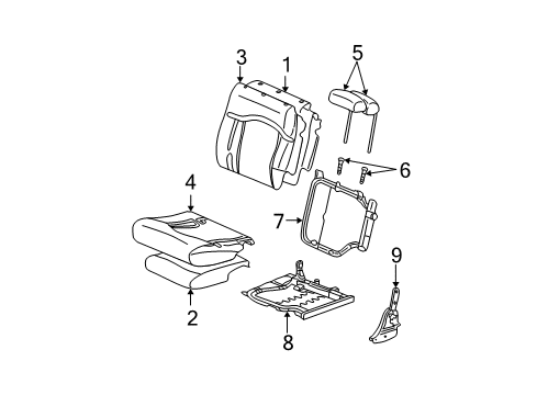 2005 Cadillac Escalade Rear Seat Components Diagram