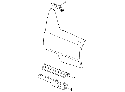 1998 Cadillac DeVille Exterior Trim - Quarter Panel Diagram