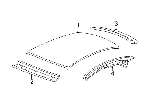 2008 Cadillac CTS Roof & Components Diagram