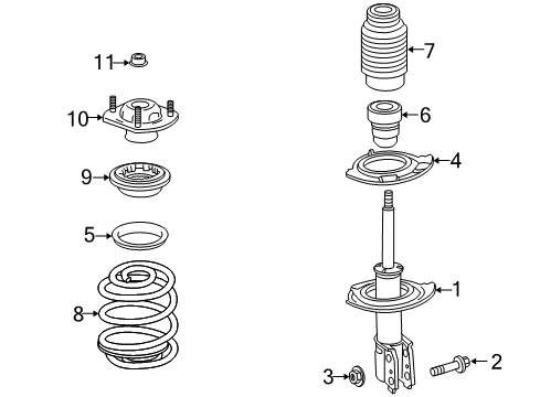 2017 Chevy Traverse Struts & Components - Front Diagram