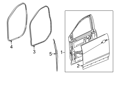2024 Cadillac XT6 Door & Components Diagram