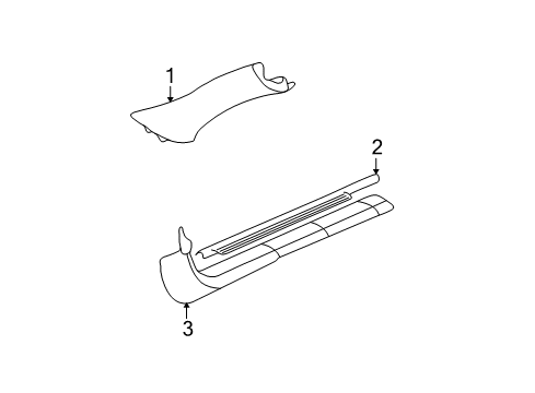 2004 Oldsmobile Alero Interior Trim - Pillars, Rocker & Floor Diagram