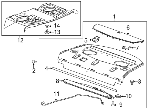 2017 Cadillac CTS Interior Trim - Rear Body Diagram