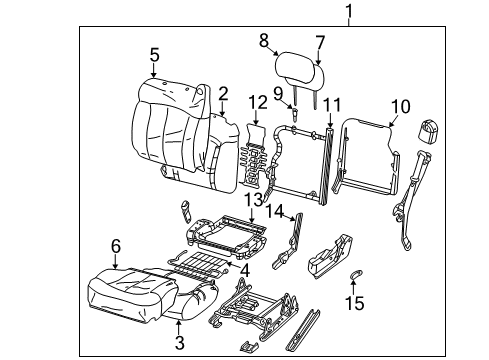 2005 Chevy Silverado 1500 Front Seat Components Diagram 10 - Thumbnail