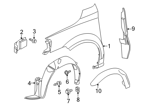2005 Pontiac Montana Fender & Components, Exterior Trim Diagram