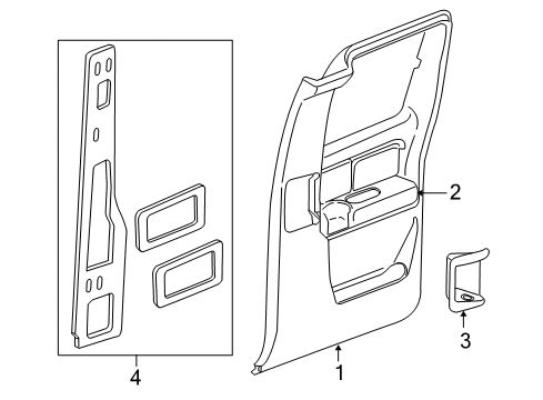2006 Chevy Silverado 1500 Interior Trim - Rear Door Diagram 1 - Thumbnail