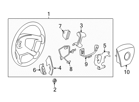 2013 Chevy Traverse Steering Wheel Diagram for 23277092