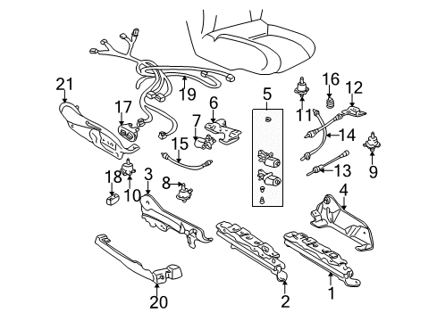 2001 Buick Century Seat Switch, Front Passenger Side Diagram for 16788713