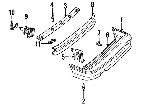 1994 Chevy Cavalier Rear Bumper Diagram 3 - Thumbnail