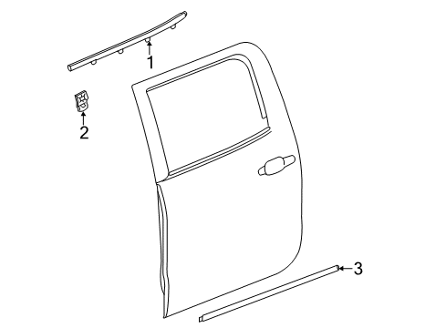 2015 Chevy Silverado 1500 Exterior Trim - Rear Door Diagram 1 - Thumbnail