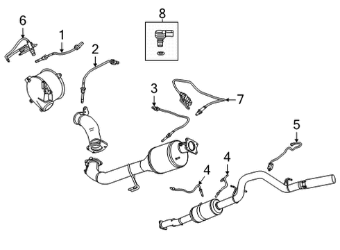 2024 GMC Sierra 2500 HD Exhaust Temperature Sensor Diagram for 12731716